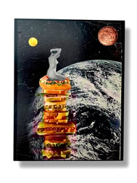 Image 1 of She's a Glutton For Punishment - Original Art - Vintage Collage - Analog Collage - Vintage food 