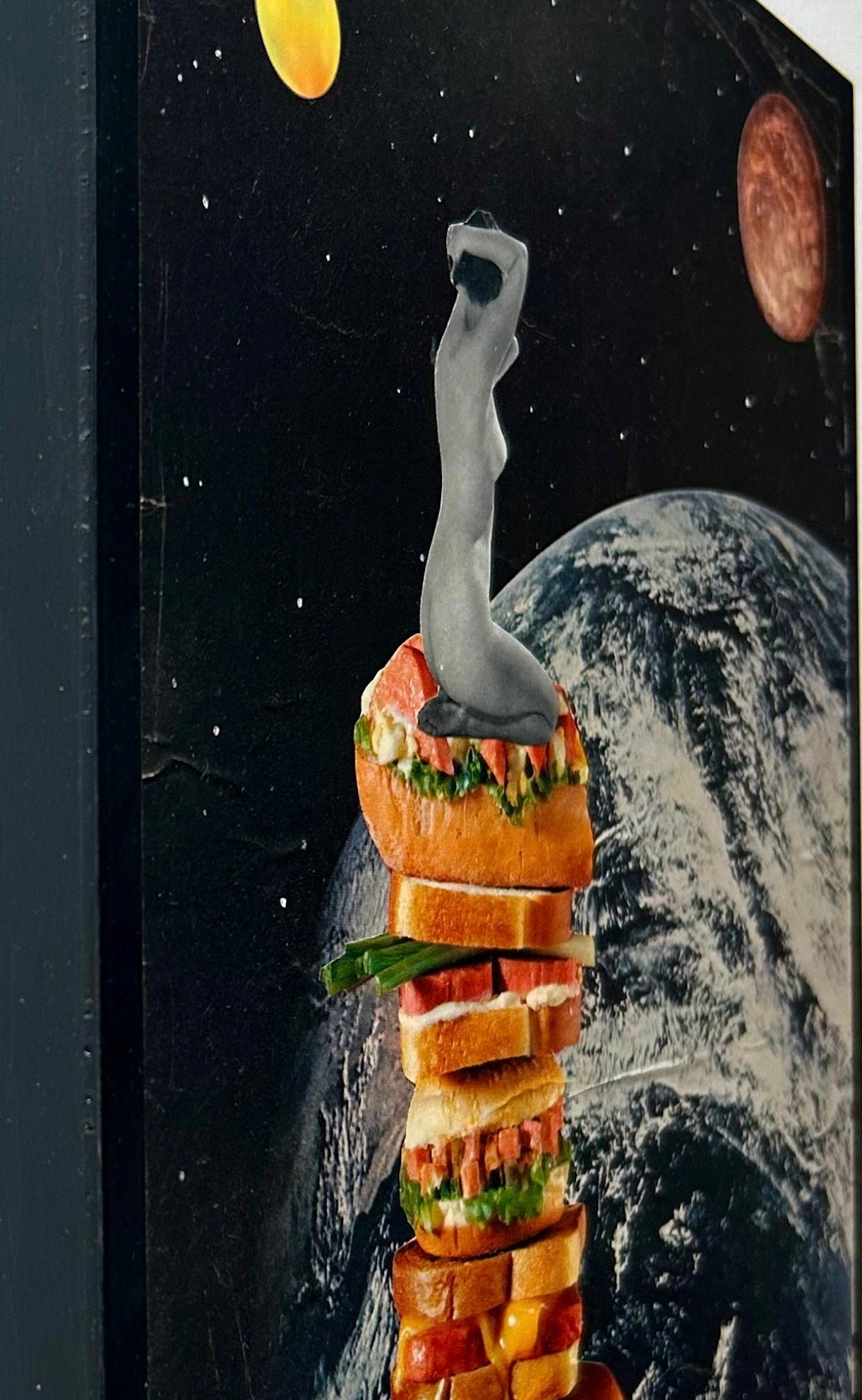 Image of She's a Glutton For Punishment - Original Art - Vintage Collage - Analog Collage - Vintage food 