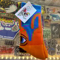 TOY MACHINE SOCKS - SECT HEAD ORANGE/BLUE