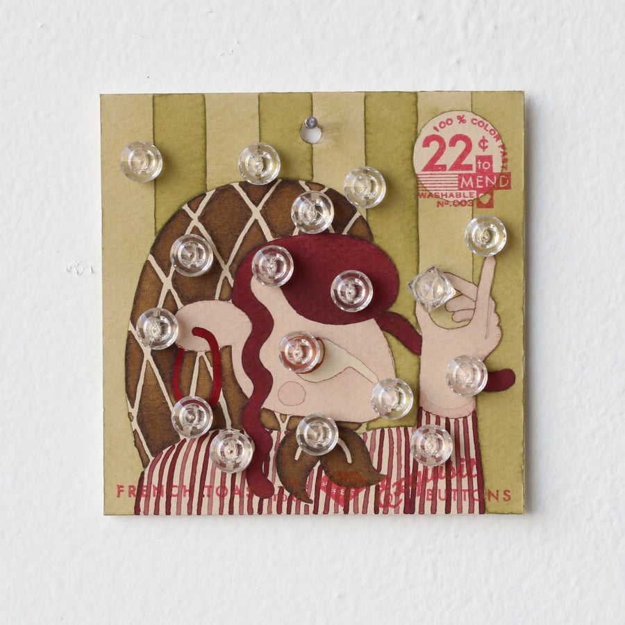 Image of Pea Green Button Card 85