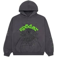 Sp5der Wait Web Hoodie "Slate Gray" Small