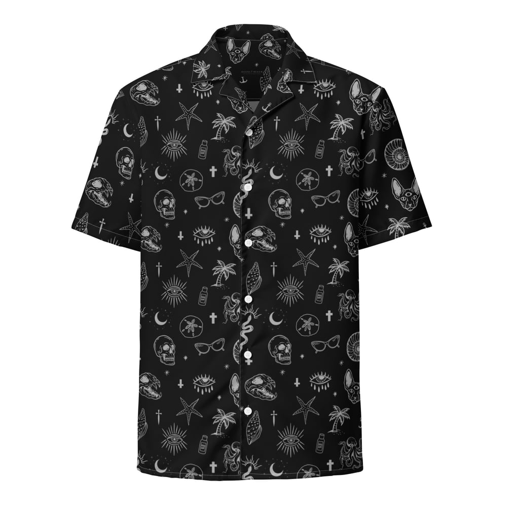 Occult Beach Black Unisex Button Shirt