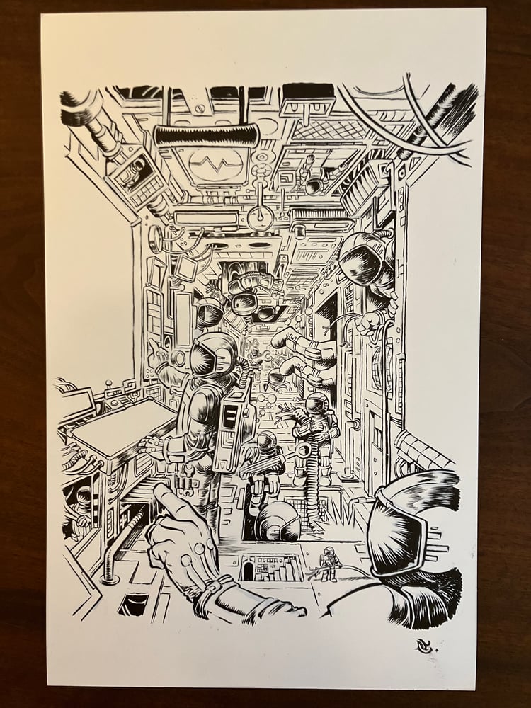 Image of Ink drawing - Johnny Blue Skies - Cable Dahmer Arena