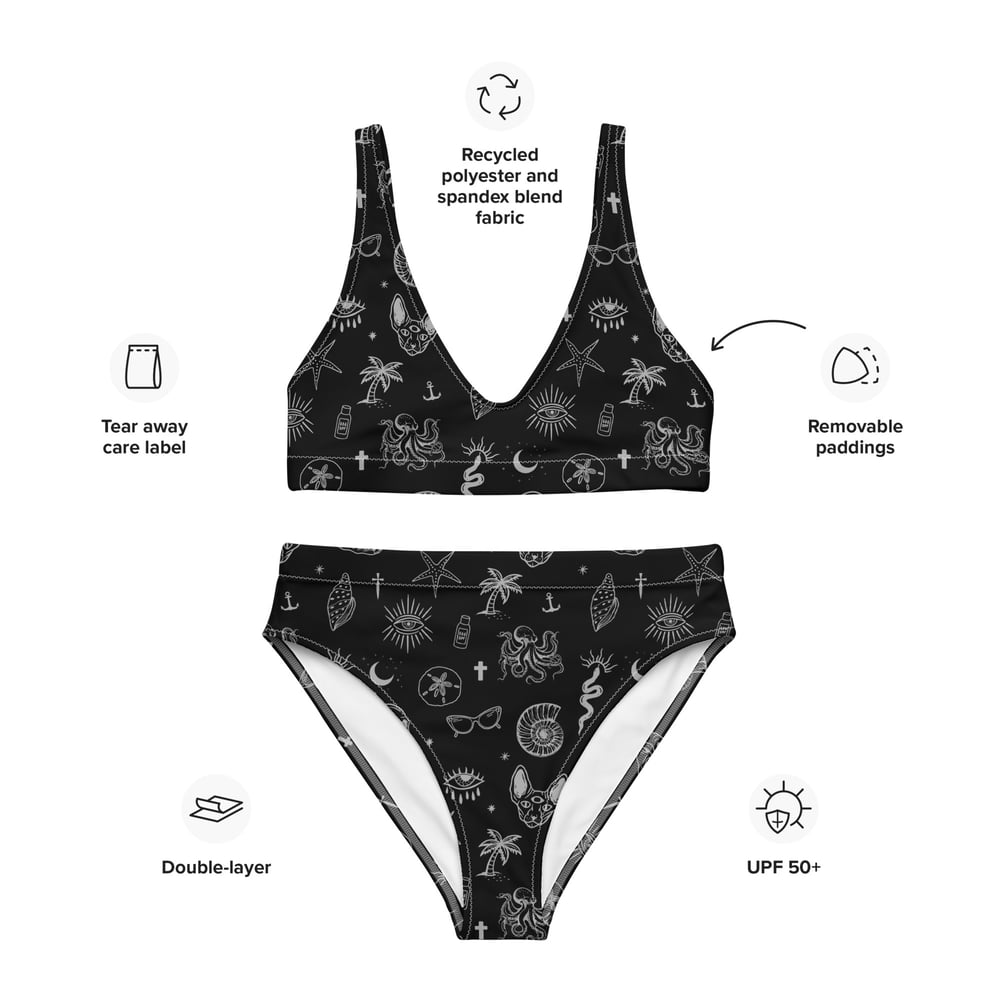 Occult Beach Black Recycled High-waisted Bikini