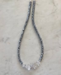 Image 1 of *new* SILVER HEMATITE w/Herkimers