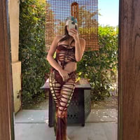 Image 1 of “Desert Fairy” 2  piece Slit Weave 🏜️🧚- Solar Plexus charm + Adjustable tie XS/S