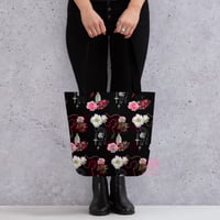 Image 2 of Occult Beach: Roses and Rosaries Tote Bag