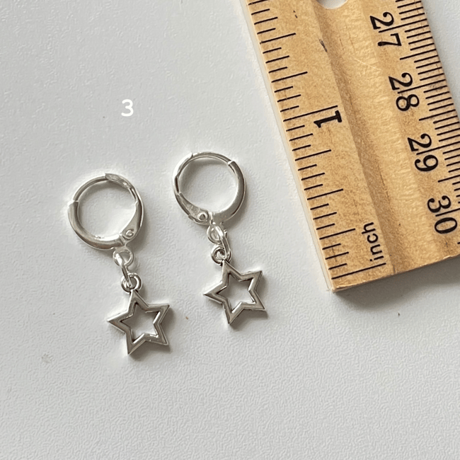 silver star earrings