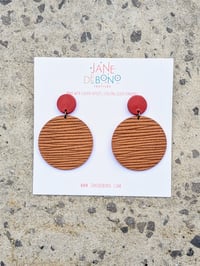 Image 1 of Big Betty Embossed Leather Earrings RRP: £25
