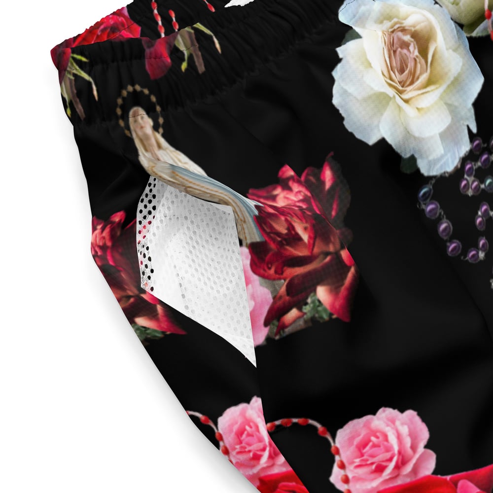Occult Beach: Roses and Rosaries Recycled Swim Trunks