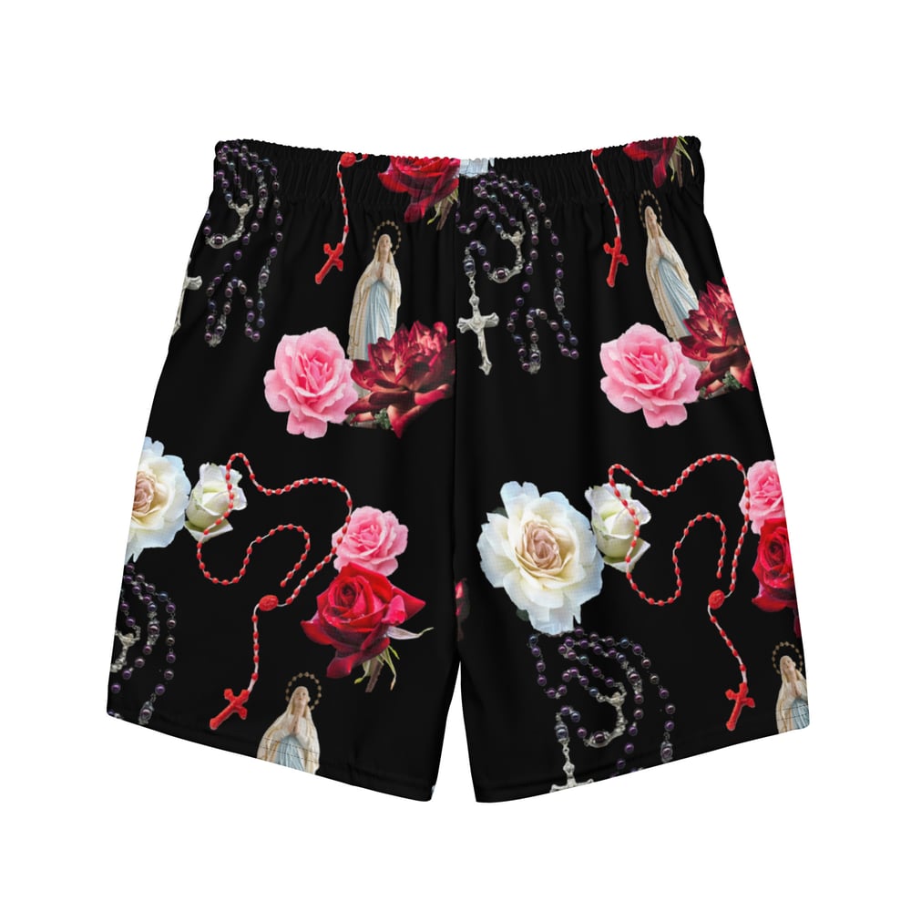 Occult Beach: Roses and Rosaries Recycled Swim Trunks