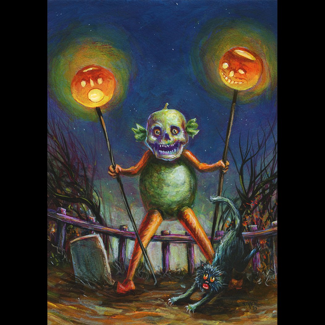 Image of "Signalman" Original 8"x10.5" Acrylic Painting