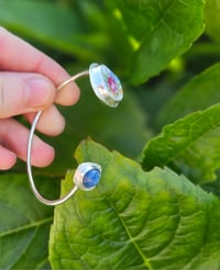 Image 6 of Floral vintage China and Kyanite gemstone Bangle 