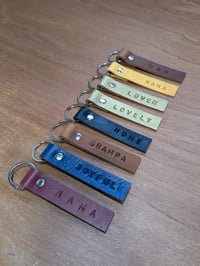 Image 2 of Hand Stamped Leather Key Rings RRP: £10