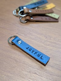 Image 5 of Hand Stamped Leather Key Rings RRP: £10