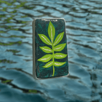 Image 1 of glittering hickory leaf magnet