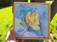 Image 5 of "Hopeful Rose" Original Watercolor Painting by Sandy Tyler 