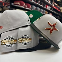 Image 2 of New Era 59Fifty Grey Brick Red Black Classic Green UV