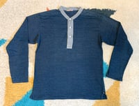 Image 1 of 45 rpm indigo dyed henley shirt, made in Japan, size 3 (M)