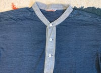 Image 2 of 45 rpm indigo dyed henley shirt, made in Japan, size 3 (M)