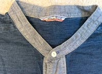 Image 3 of 45 rpm indigo dyed henley shirt, made in Japan, size 3 (M)