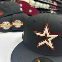 Image 1 of New Era 59Fifty Black Brick Red GLOW