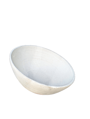 Image of Medium Satin White Serving Bowl