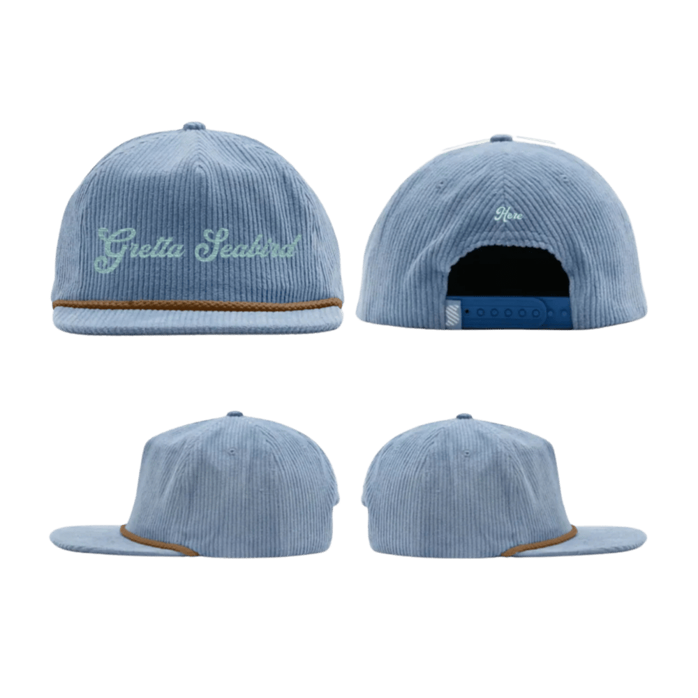 Image of Blue “Here” Cozy Hat (6) LEFT