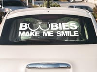 Image 4 of Boobies Make Me Smile Car Decal(1 or 2 pack).