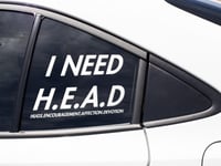 Image 5 of I Need HEAD(Hugs, Encouragement, Affection, Devotion) Car Decal (1-2 Pack).