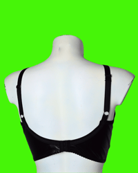 Image 2 of The open cup SUBMIT long line bra in soft black PVC