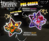 (PRE-ORDER) - FORSAKEN ROBLOX KEYCHAIN, Milestone Elliot | Milestone Chance (with star clasped)