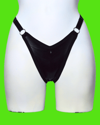 Image 1 of The LULU thong in black soft PVC