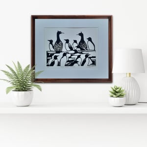 'Farne Islands Seabirds' Linocut Print