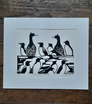 'Farne Islands Seabirds' Linocut Print