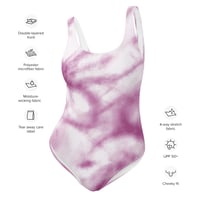 Image 5 of One-Piece Swimsuit White-Purple