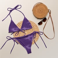 Image 4 of All-over print recycled string bikini Purple