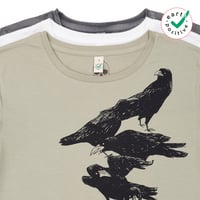 Image 1 of Crow Organic Cotton Rolled Sleeve T-shirt