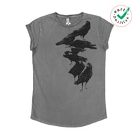 Image 2 of Crow Organic Cotton Rolled Sleeve T-shirt