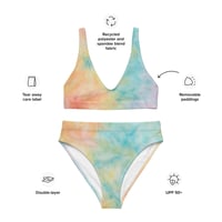 Image 5 of Recycled high-waisted bikini Colorful