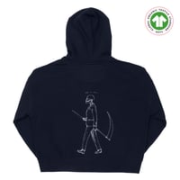 Image 1 of Mr Death Organic Cotton Women's Drop Shoulder Zip Hood 
