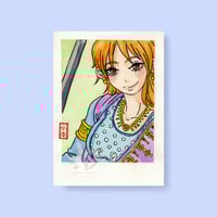 Pirate thief Straw Hats Girl watercolour art print