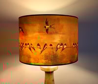Image 3 of 'Evening Swallows' Drum Lampshade by Lily Greenwood (30cm, Table Lamp or Ceiling)