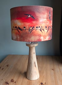 Image 7 of 'Evening Swallows' Drum Lampshade by Lily Greenwood (30cm, Table Lamp or Ceiling)