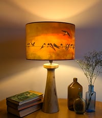 Image 4 of 'Evening Swallows' Drum Lampshade by Lily Greenwood (30cm, Table Lamp or Ceiling)