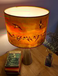 Image 5 of 'Evening Swallows' Drum Lampshade by Lily Greenwood (30cm, Table Lamp or Ceiling)