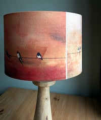 Image 8 of 'Evening Swallows' Drum Lampshade by Lily Greenwood (30cm, Table Lamp or Ceiling)