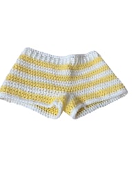 Image 1 of Striped Crochet Shorts