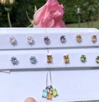Image 2 of Collana Punto luce rettangolare con gemme naturali