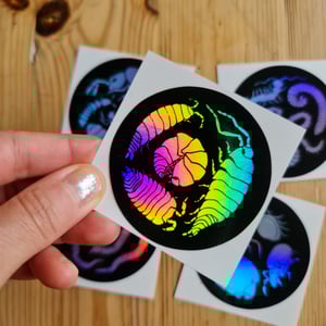 Soil animals holografic stickers
